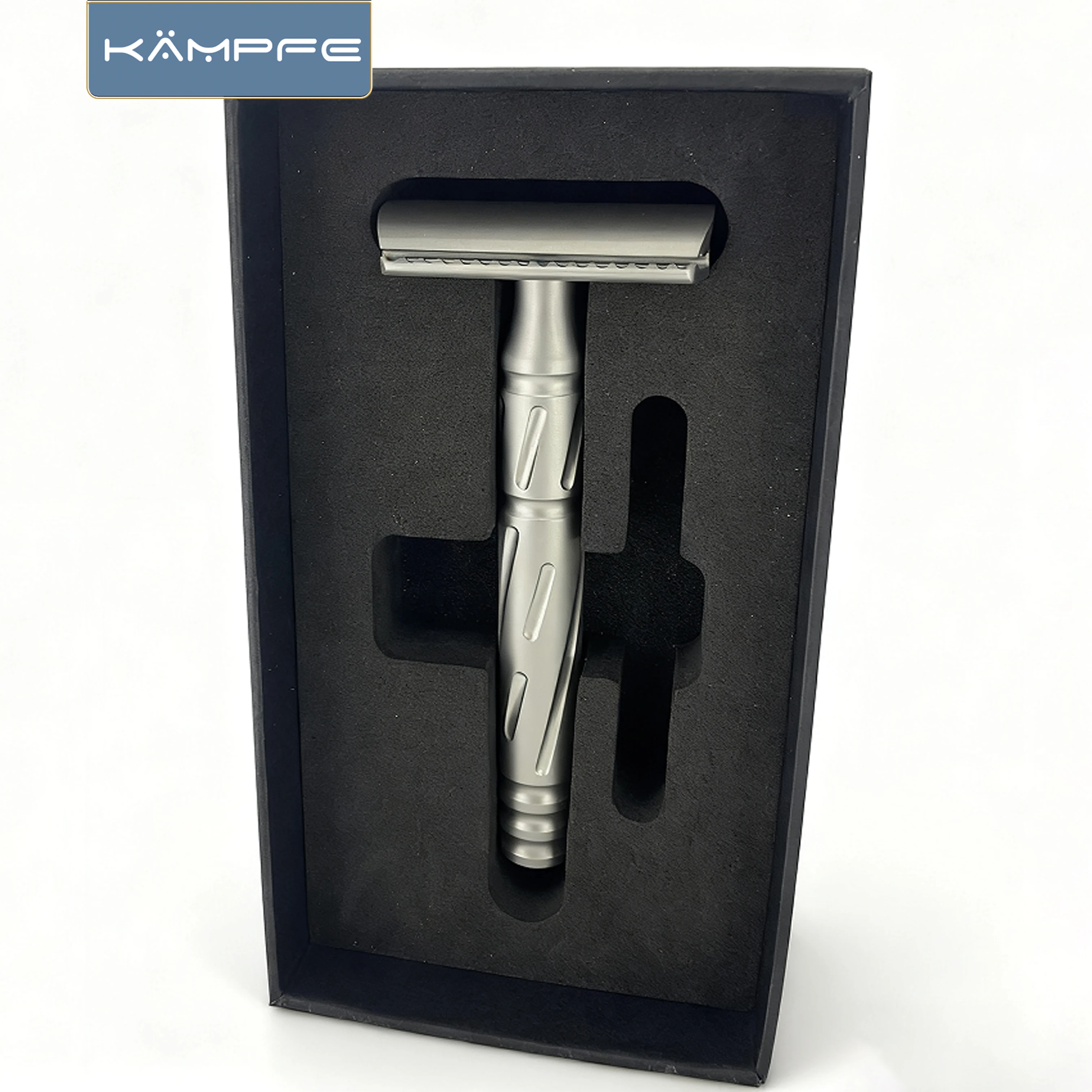 KAMPFE CNC ماكينة حلاقة آمنة تقليدية للرجال ذات حافة مزدوجة من الفولاذ المقاوم للصدأ للاستخدام اليومي ماكينة حلاقة اللحية