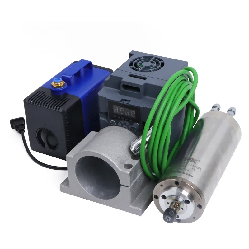 Spindle Motor Kits 220V CNC VFD 220V 1.5kw 400Hz 24000rpm Water Cooled Spindle Motor