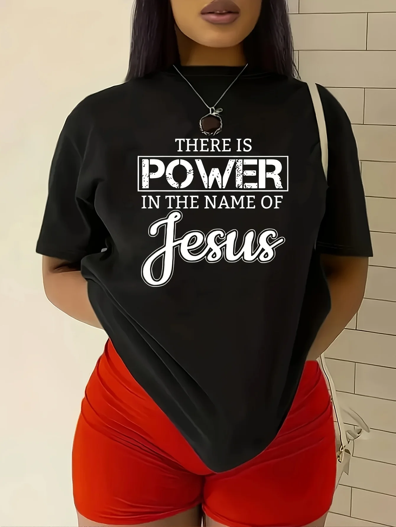 Fashionable Letter Cartoon Print Women'S Round Neck T-shirt  Simple Design Comfortable And Breathable Suitable For Daily Leisure