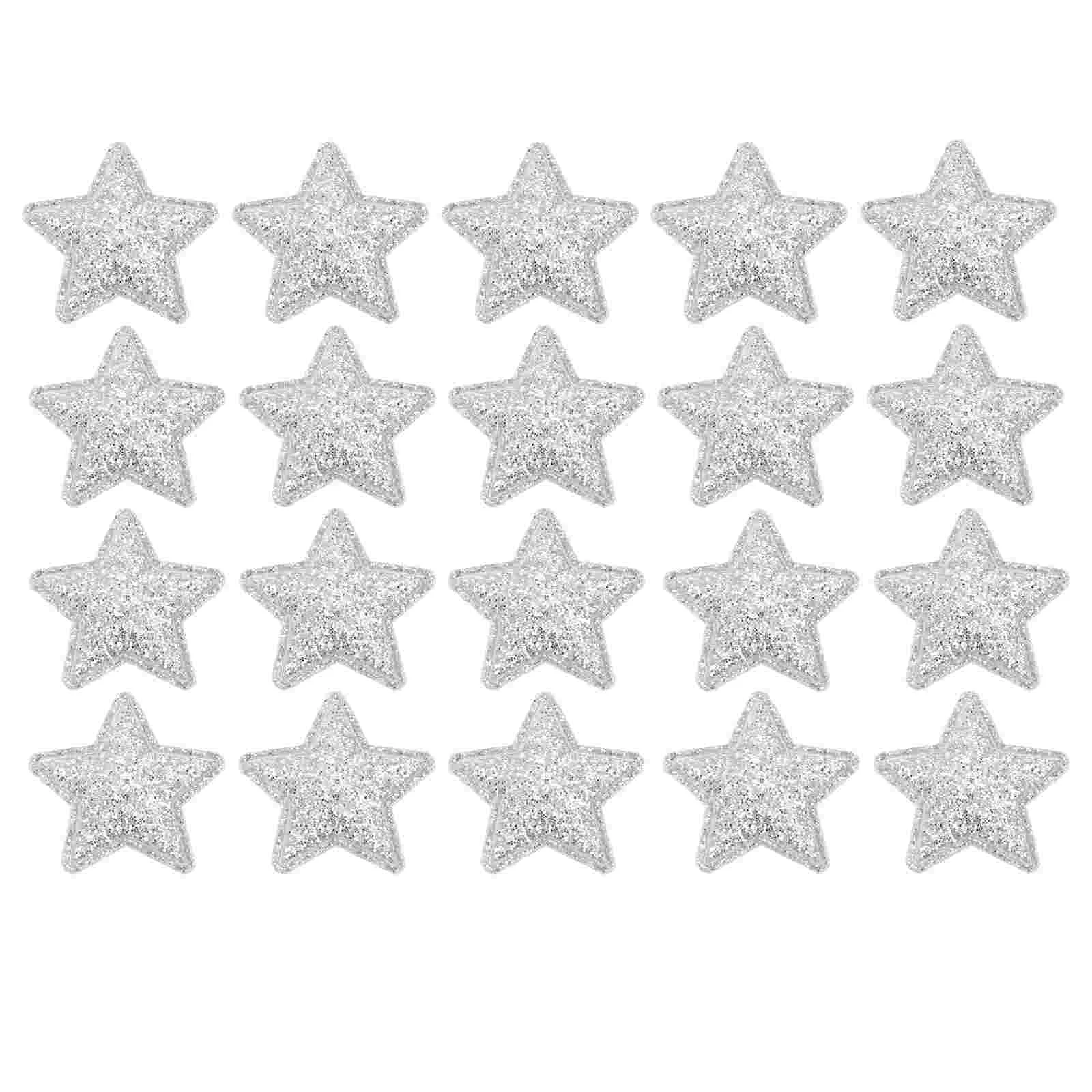 

100 PCS Banner Pentagram Patch Star Stickers Holiday Sewing Patches Fabric Cloth Decor