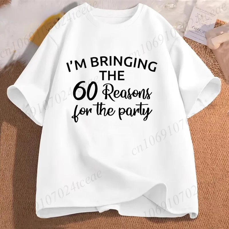 Birthday Party Print T-Shirts Casual Fashion Women's T-Shirt Funny Group Trip Tees Women Clothing I'm Bringing The Party Outfit