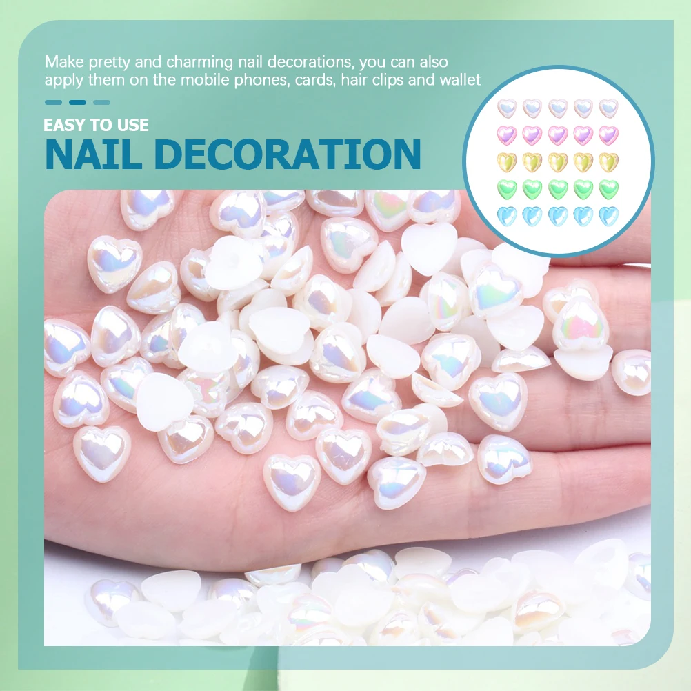 

500pcs Heart Charms 3D Diy Decor Plastic Decorations For Phone Shell Hair Clips Wallet Art Heart Charms Nail Decorations Supply