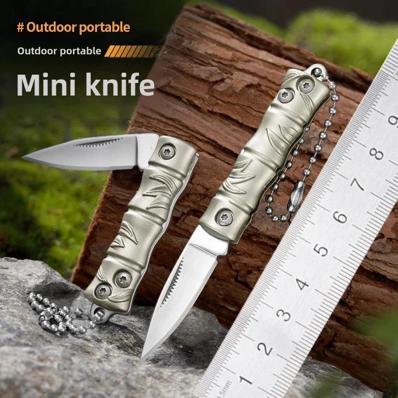 Folding Fruit Knife Outdoor Stainless Steel Folding Knife Zinc Alloy Knife Portable Mini Portable Knife Keychain