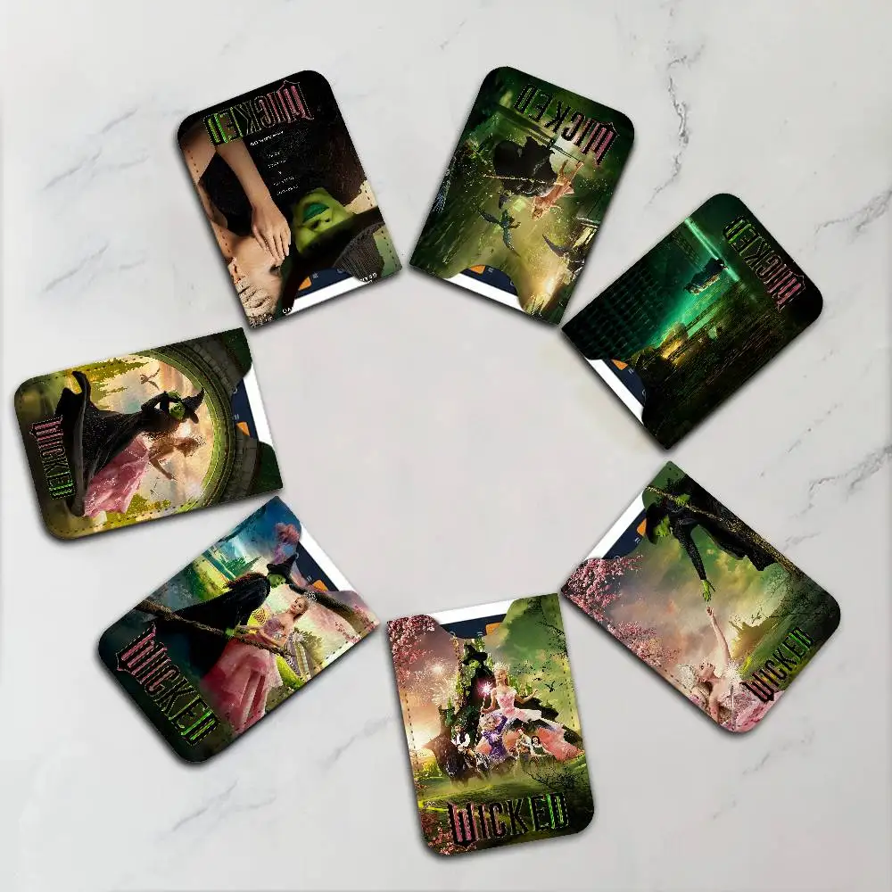 Wicked Movie Pu Leather Credit Card Holder Slim Business Cardholder Anti Theft Id Organizer for Men Women Outdoor Carrying