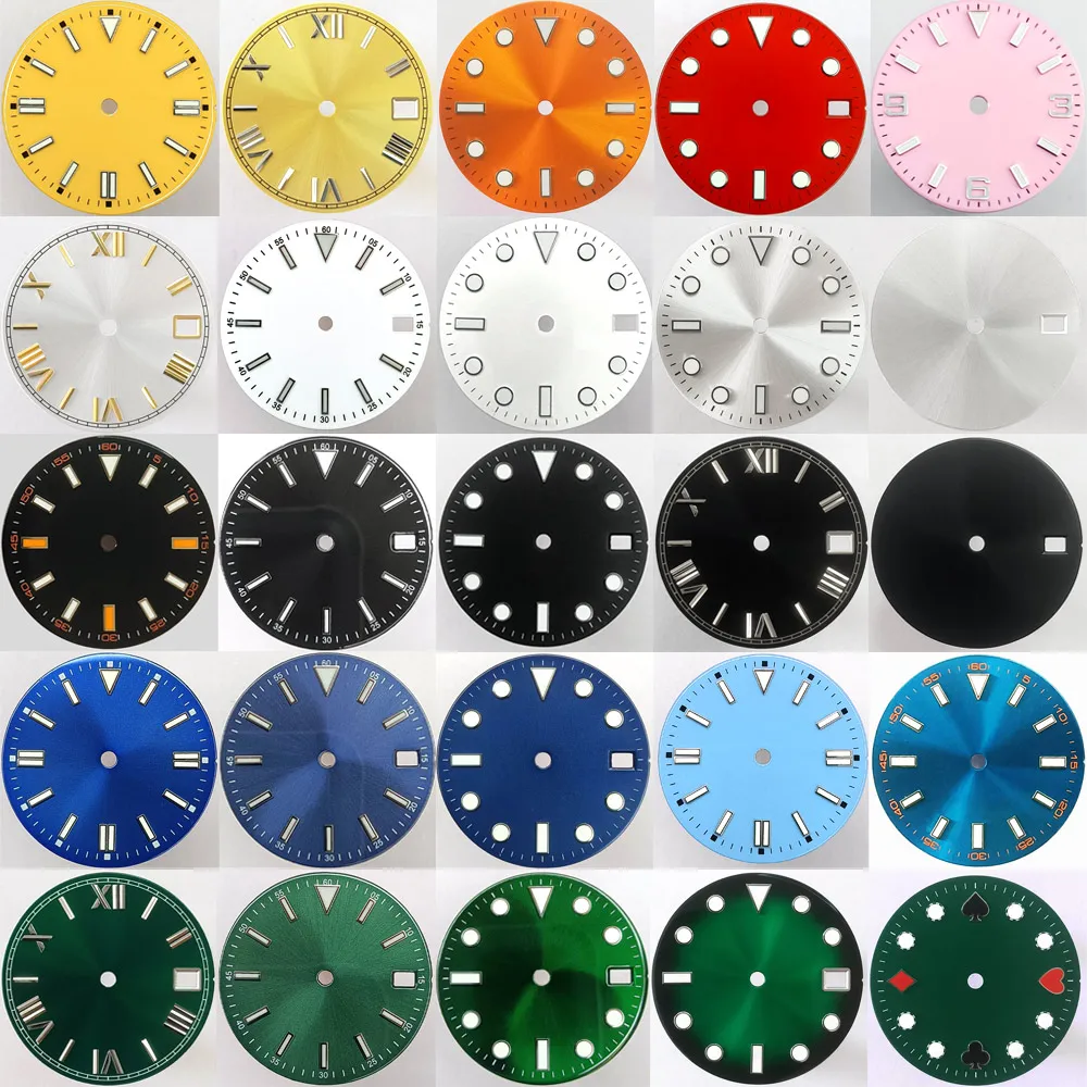 28.5mm Diameter Copper Dial BGW9/C3 Luminous Suitable for NH-35/36 Movement Assembly Watch Accessories Watch Parts