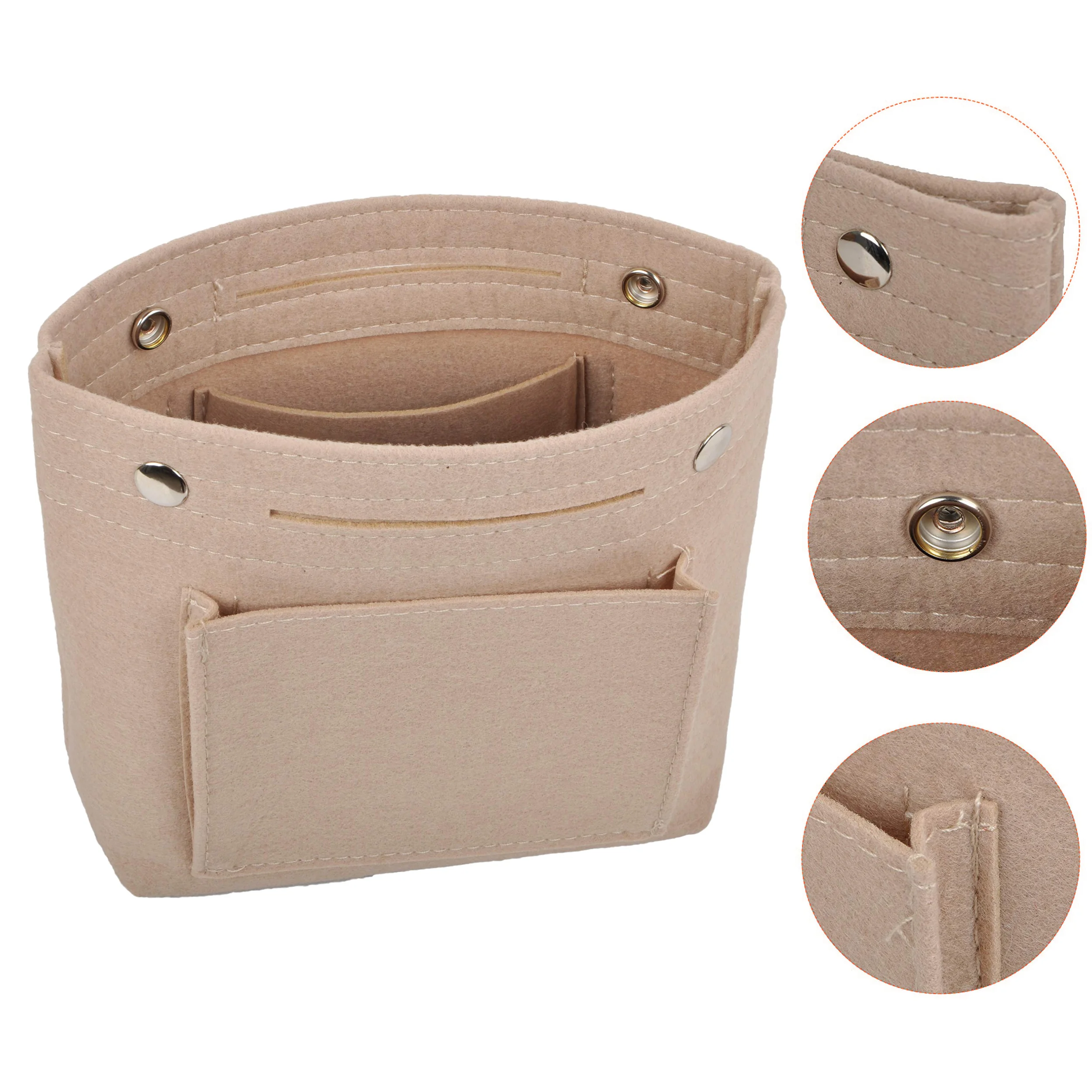 Mini Slim Small Felt Purse Organizer Insert Inside Handbag Tote Pocketbook for Women