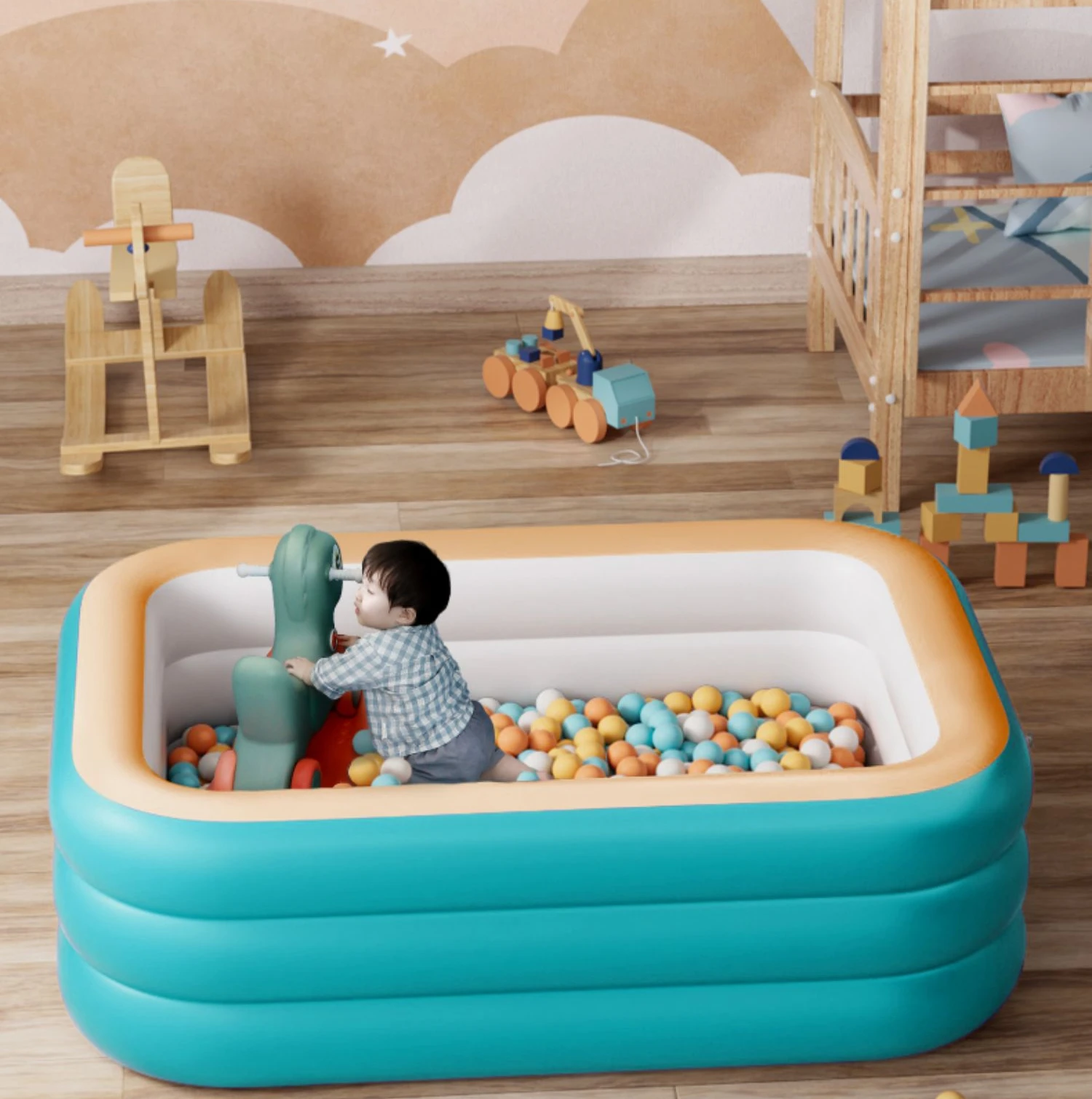 Ocean Ball Pool Baby Indoor Small Inflatable Castle Amusement Park Household Large Fence Children's Toy Popo Pool