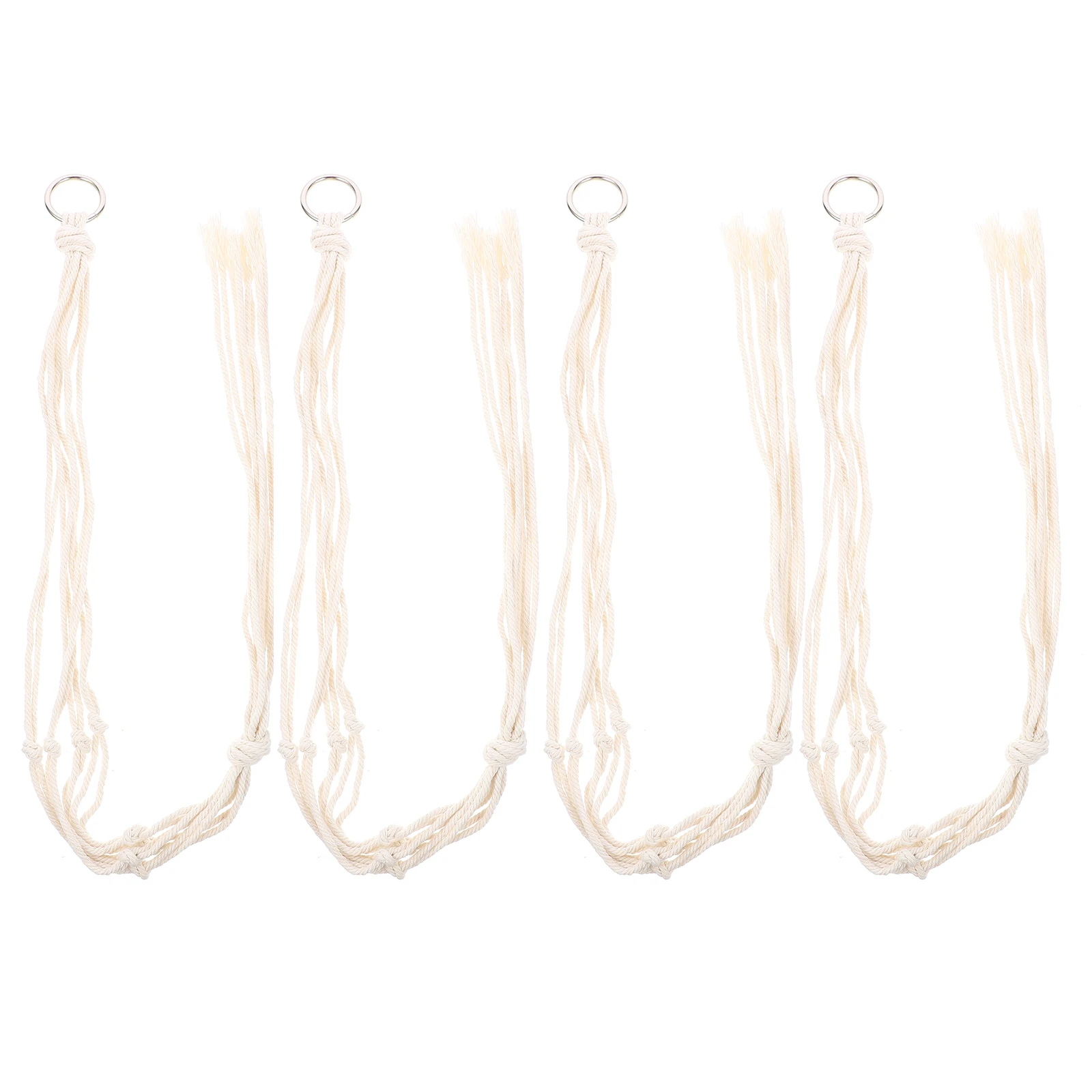 

4Pcs Hanging Plant Holders Indoor Plants Macrame Planter Hanger for Ceramic Metal Pots Minimalist Natural Home Garden Decor