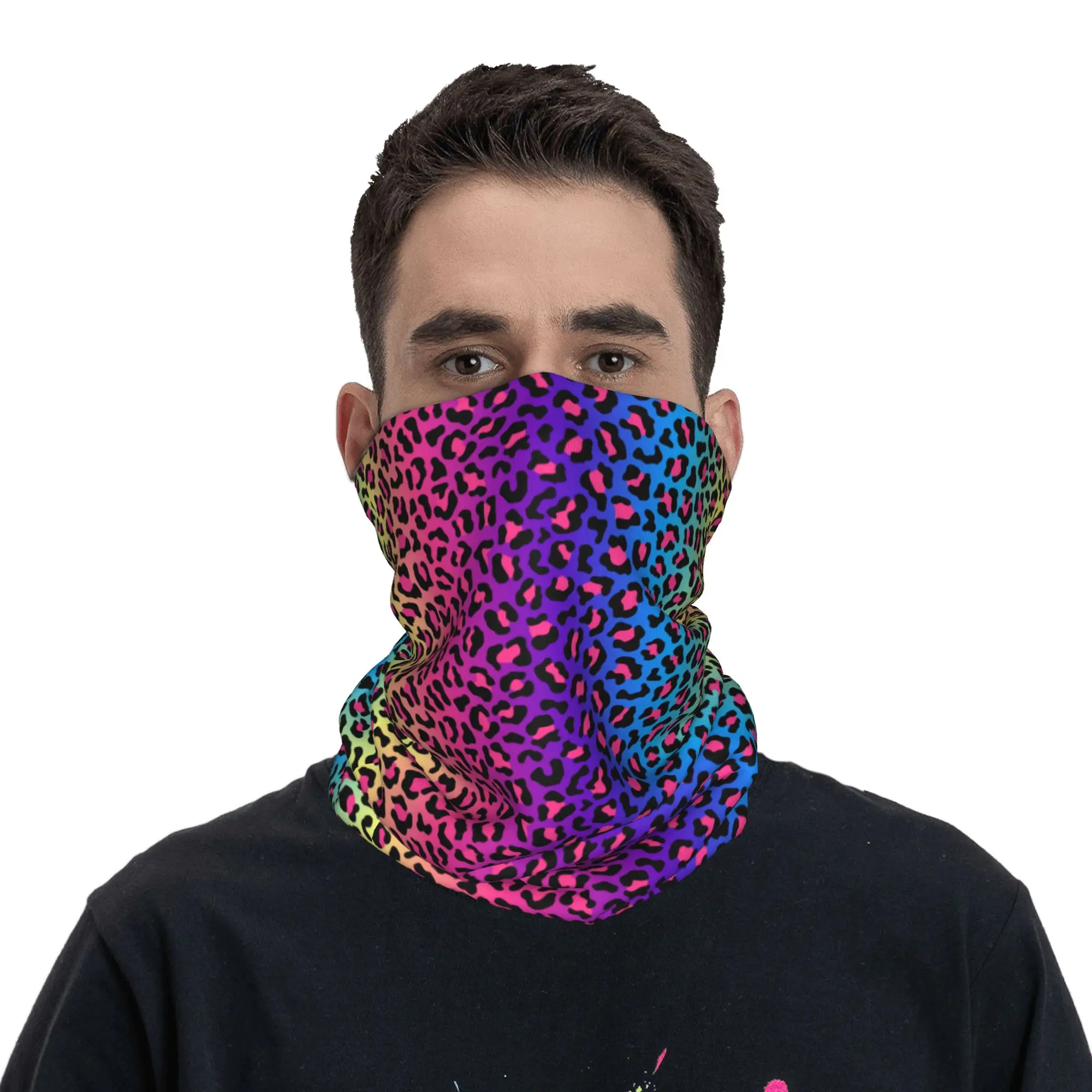 

Colorful Animal Skin Leopard Print Winter Headband Neck Warmer Men Women Hiking Cycling Tube Scarf Face Bandana Gaiter