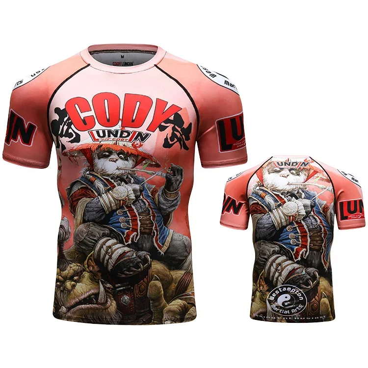 Boxe rashguard camisa de compressão de fitness dos homens mma bjj muay thai shorts kickboxing correndo conjunto ginásio roupas treino esporte terno