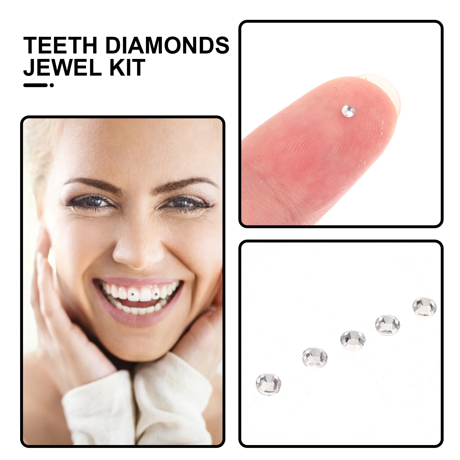 

2Packs Crystal Tooth Gems Shiny Dental Decoration Quick Fix Teeth Jewelry Accessories DIY Tooth Charms Glitter Teeth Diamonds