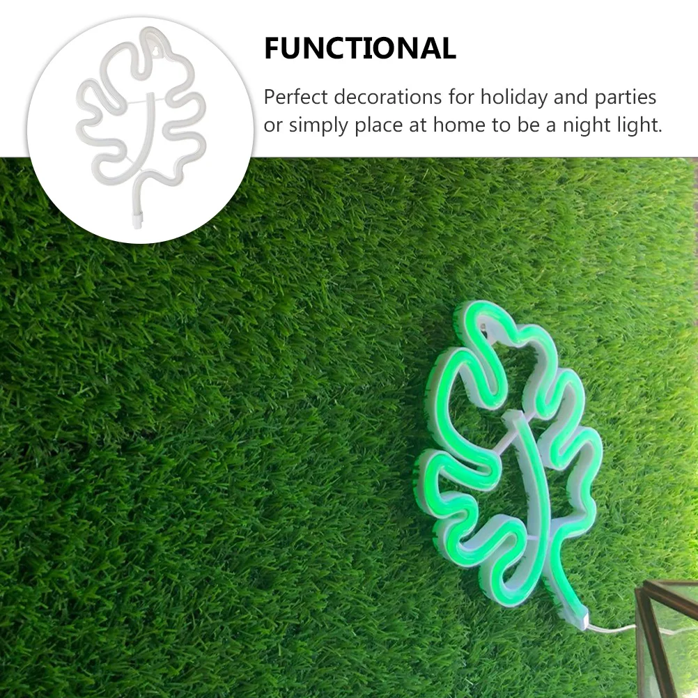 

Led Leaf Lamp Monstera Shape Night Light Usb Operated Wall Mounted For Bedroom Festival Decor Neon Light
