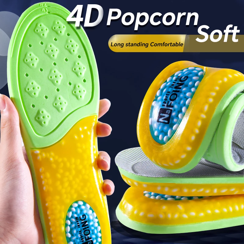 

1 Pair Of Sports Insoles Men Women Soft Elastic Mugwort Anti-Odor Breathable Shock-Absorbing Foot Care Comfortable Soft Insoles