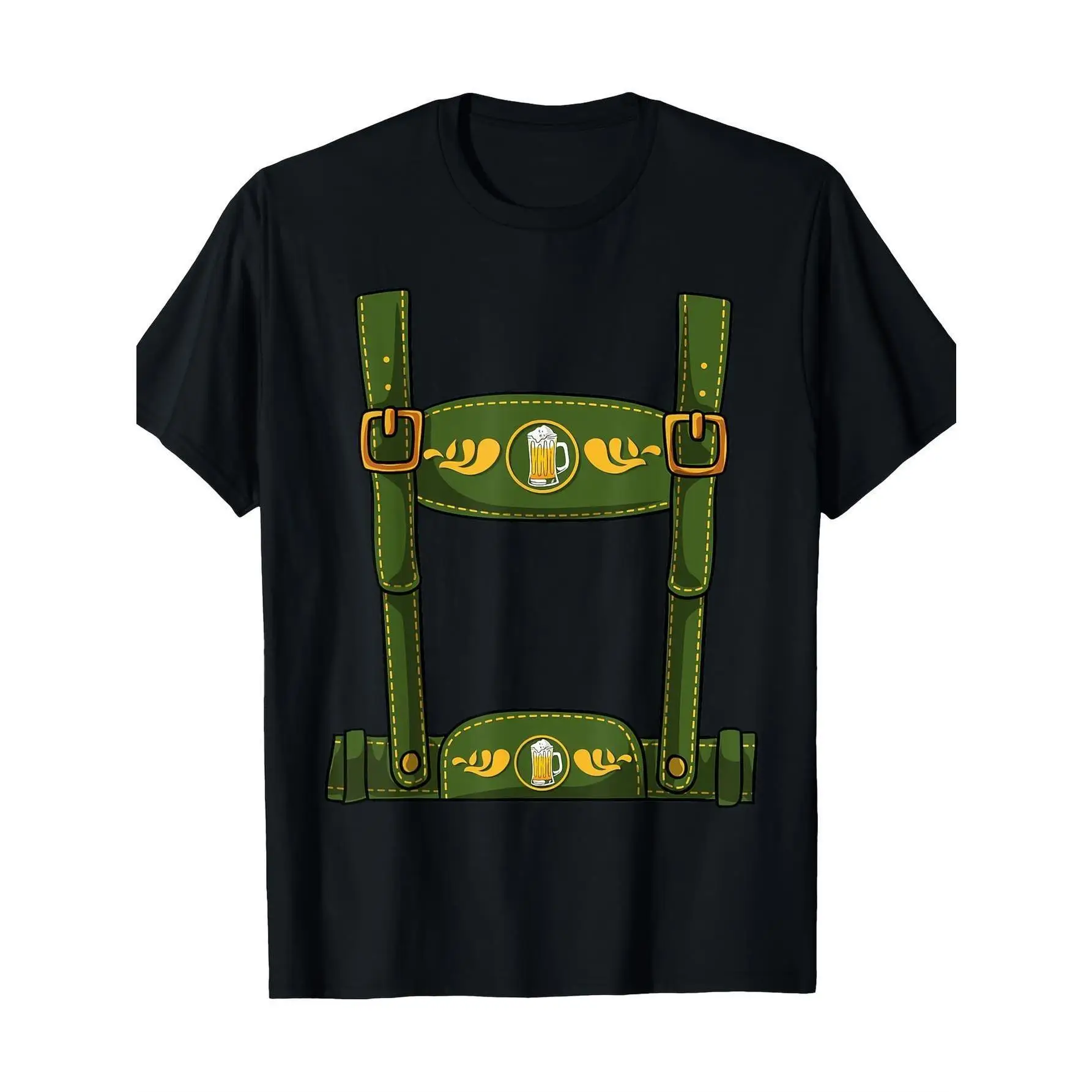

Men's Oktoberfest T-shirt Lederhosen Suspenders Print German Beer Festival Costume Funny Graphic Tee Holiday Party Gift