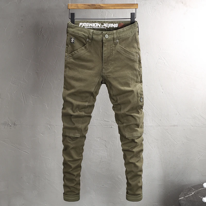 Streetwear Fashion Men Jeans High Quality Black Stretch Slim Fit Vintage Jeans Men Embroidery Designer Casual Denim Pants Hombre