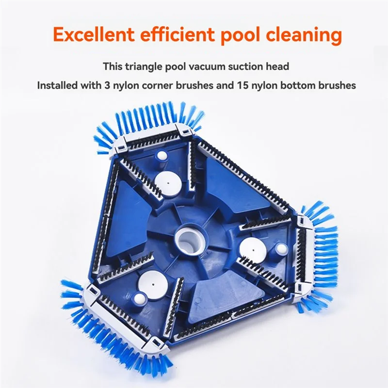 Gran oferta, cabezal de aspiradora de piscina de limpieza mejorada con cepillo lateral Universal y adaptador de manguera giratoria