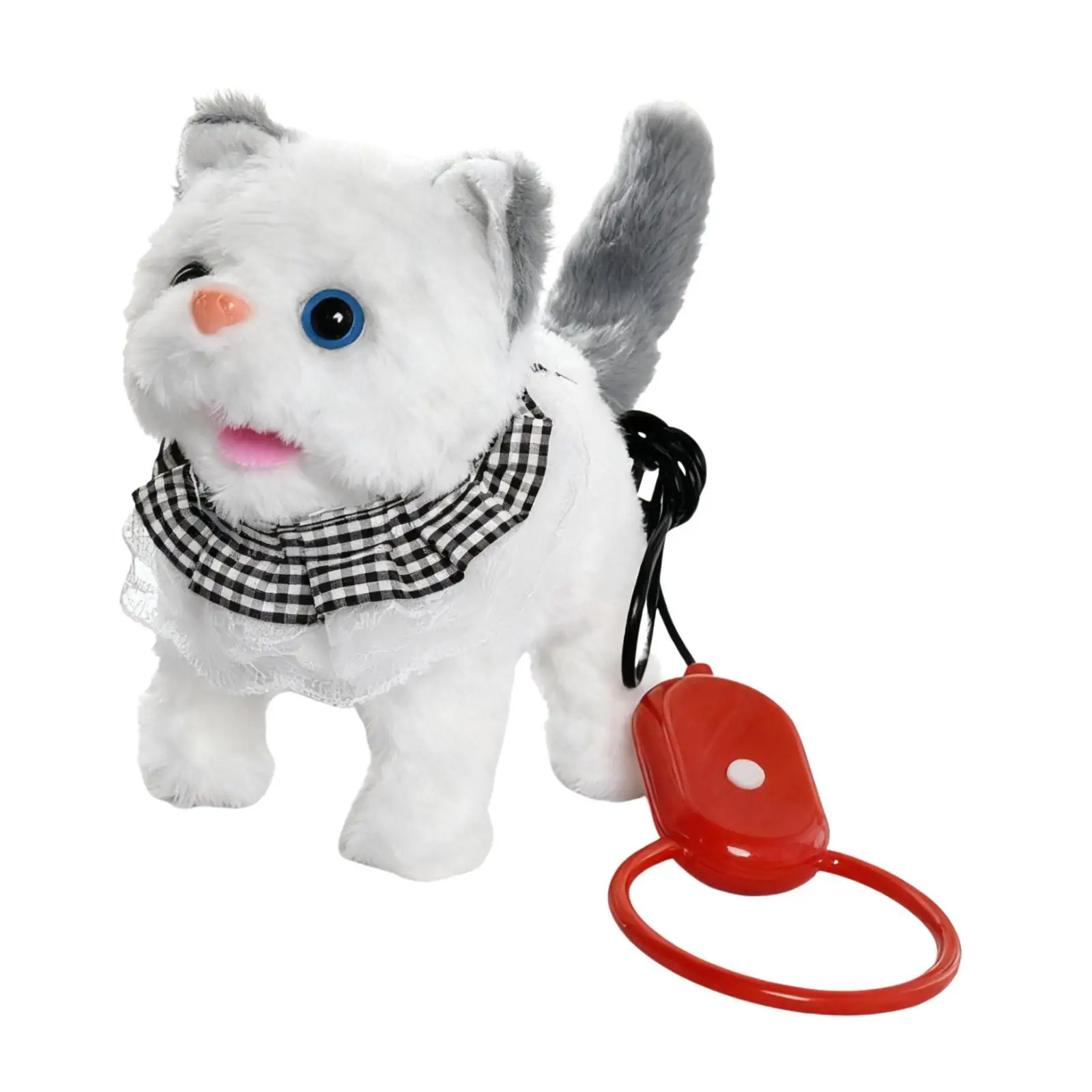 Elektryczna pluszowa zabawka - chodzący kot, kawaii, urocza symulacja z dźwiękami i ruchami, interaktywna dla dzieci, dziewczynek i chłopców.