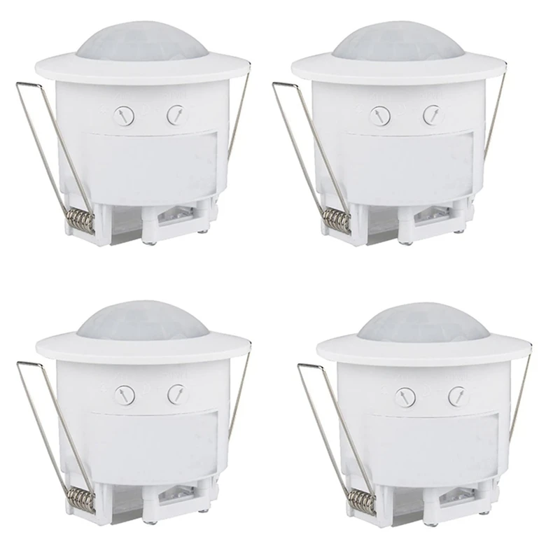 4X 110V-220V 360° Infrared Recessed PIR Ceiling Motion Sensor Detector Light Switch, Motion Light Sensor