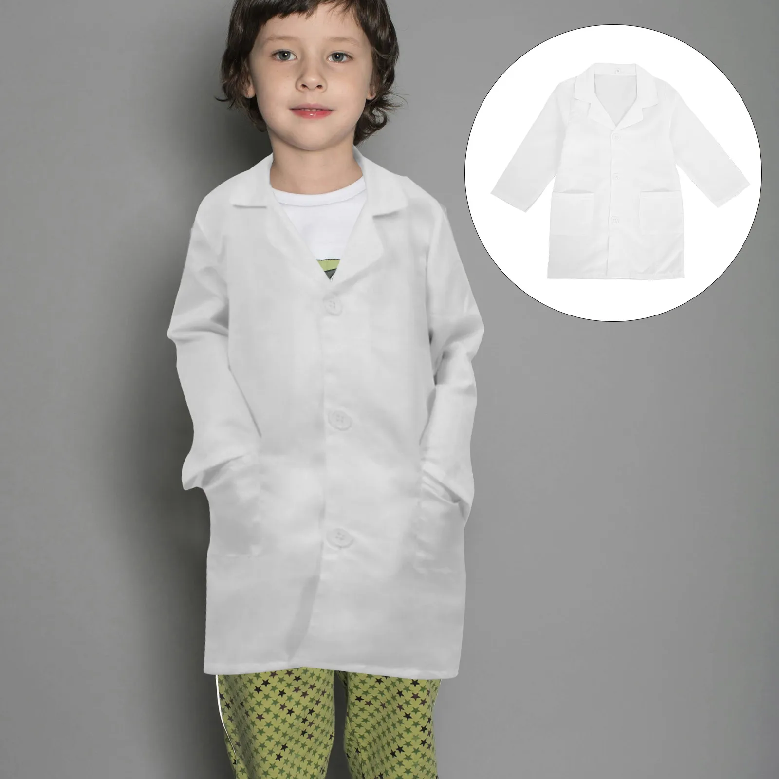 

Easy Clean White Lab Coat For Kids Doctor Outfit Toddler Roleplaying Costume For School Activities