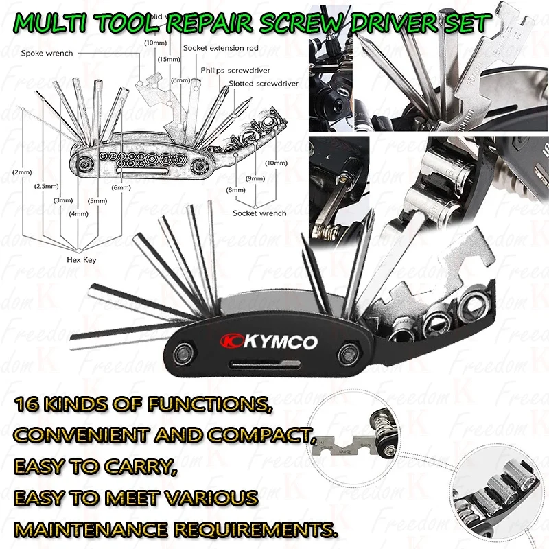 For CV3 AIR150 DTX360 Super 89 Sento Like 50 Racing H X 150 Accessories Scooter Multifunction Tool Repair Screwdriver Set