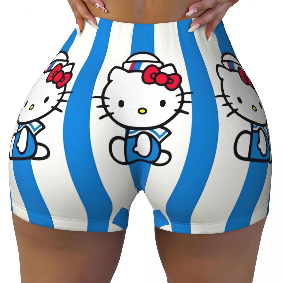 Ladies Lift Yoga Sports Short Hello Kitty Sailor Shorts Fitness Leggings