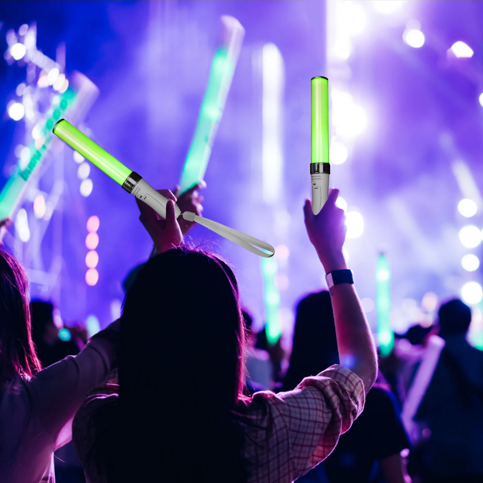 

2pcs Glow Glow For Decor For Party Concert Fans Light Decor Holiday Cheering Stick Fans Light-Up Stick Emergency Tool