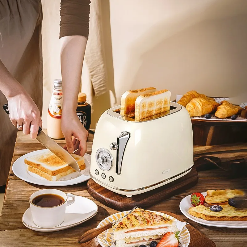 Retro Toaster  Toast Machine  Fully Automatic Heating Multifunctional Breakfast 