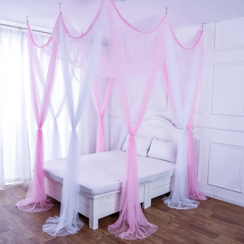 Simple gray series eight-door court floor-to-ceiling bed mantle encryption thickened household mosquito net