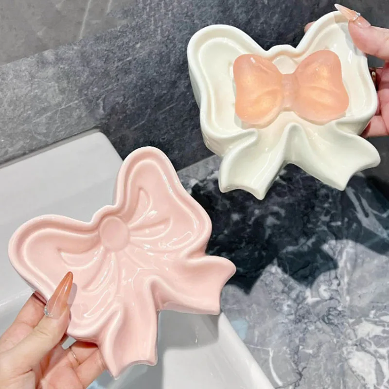 Bowknot Tray Silicone Mold DIY Cement Bath Soap Holder,Kitchen Ornament Dish Concrete Mould Epoxy Resin Trinkets Pallet Mold