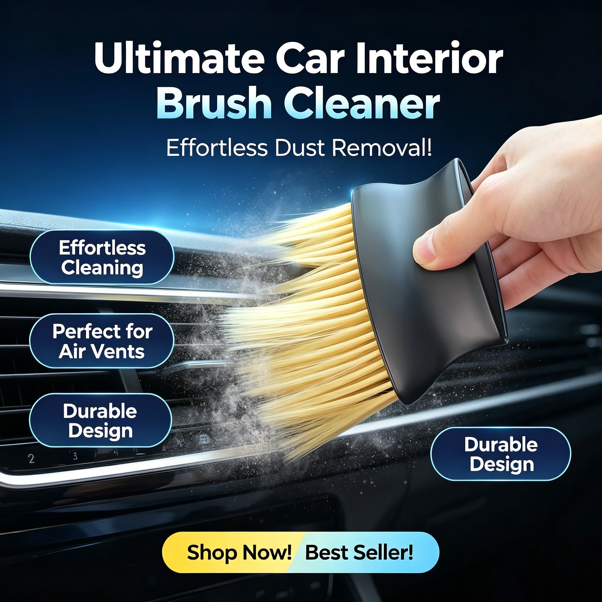 Ultimate Car Air Vent Cleaner Brush Multi-purpose Automotive Interior Dust Brush Effortless Debris Removal Detailing Accessories for Vehicle SUV Truck RV