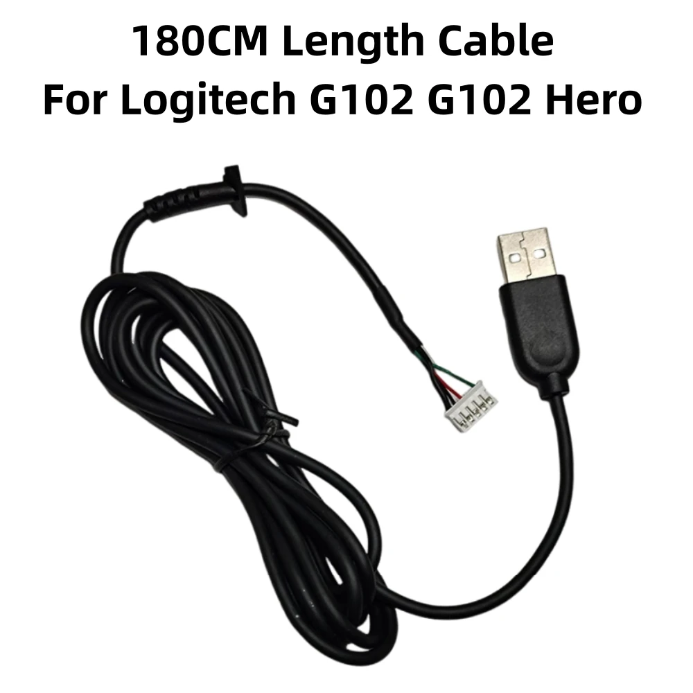 로지텍 G102 G102 히어로 교체용 마우스 케이블, 마우스 와이어 케이블 피팅, 마우스 액세서리, 180cm 길이