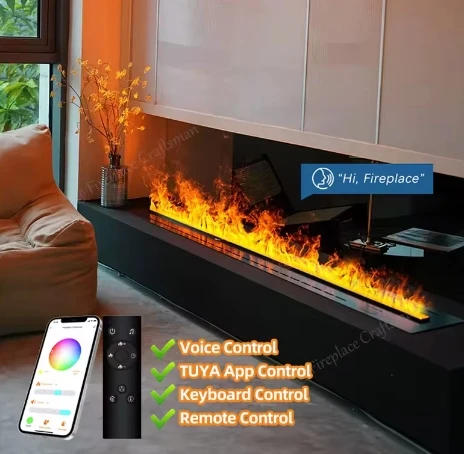 FireplaceHome 3d 3d Water Steam FireplacEuropean Decoration Embedded Electronic Simulation Flame TV Cabinet Humidifier Automatic