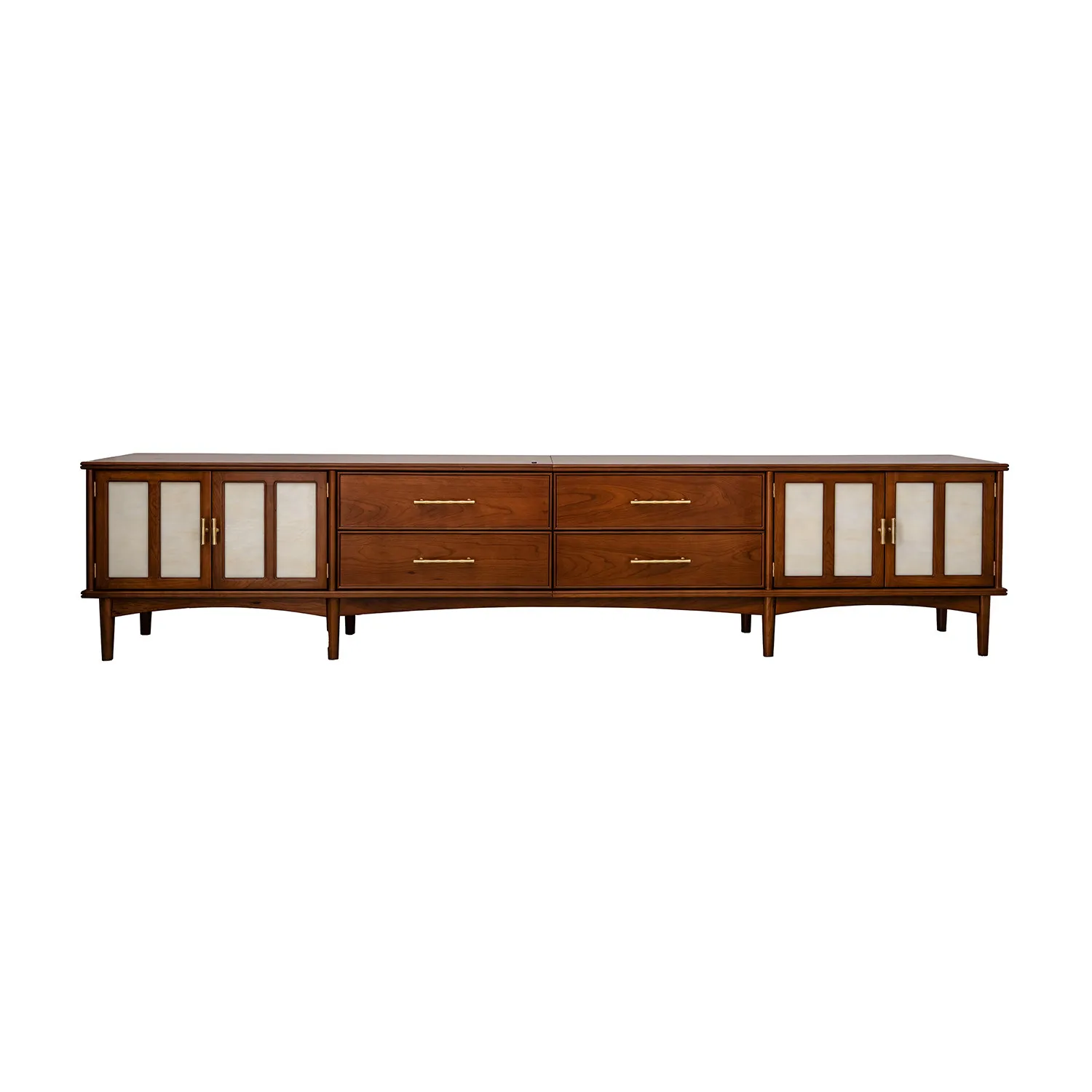 LMM living room medieval solid wood 85 inches 100 inches long TV cabinet retro teak color
