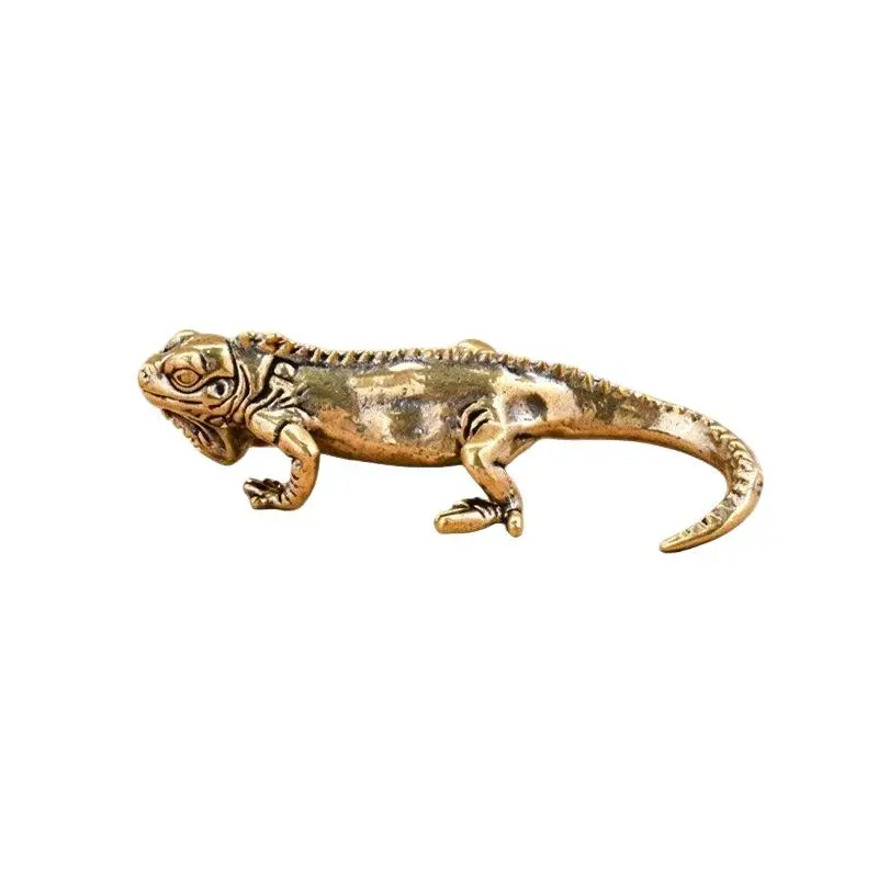 Lizard Figure Home Decor Small Antique Brass Animal Figurines Tea Pet Desk Ornaments Home Accessories