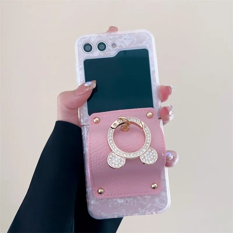 เคสโทรศัพท์หลายสีสำหรับ Samsung Galaxy Z Z flip 6 5 4 3เคสป้องกันด้านหลังสำหรับ ZFlip4 ZFlip5 ZFlip6