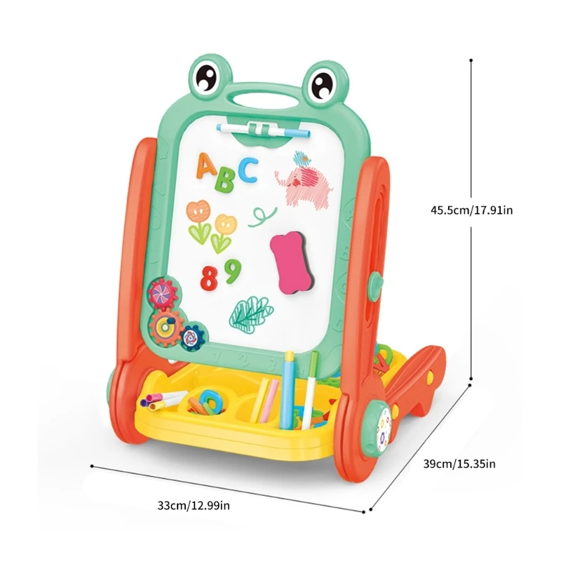 Interaktywna tablica magnetyczna Dwustronne powierzchnie kasowalne Kształt żaby Stabilny stojak Art Edukacyjna zabawka dla 15UB