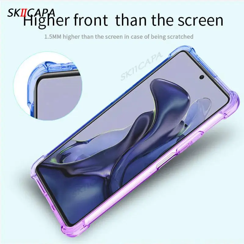 For LG Stylo 7 6 5 Gradient transparent soft silicone phone case for LG Velvet 5G Q61 Q60 Q51 Magnetic finger Ring Holder Cover view 5