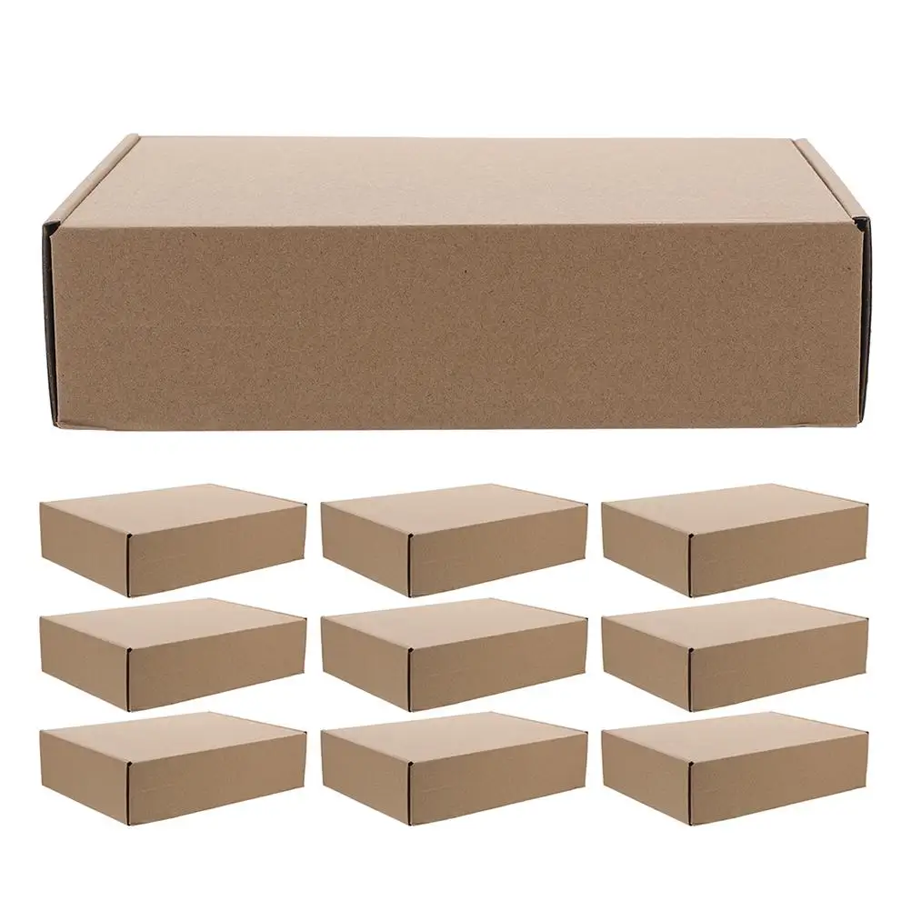 10 Pcs Paper Packaging Small Brown Mailing for Shipping Triple Layer Construction Cardboard Boxes Moving Boxes