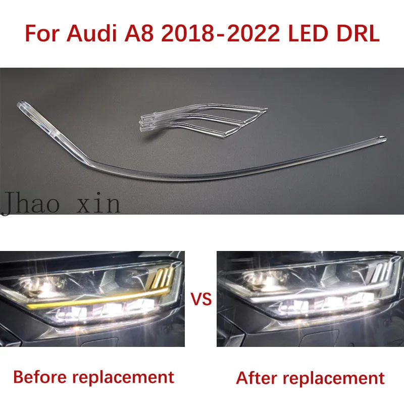 

Передние фары Angel Eye для Audi A8, балластные лампы для фар, 2018-2022, светодиодные автомобильные фары, ДХО, белые световые полосы