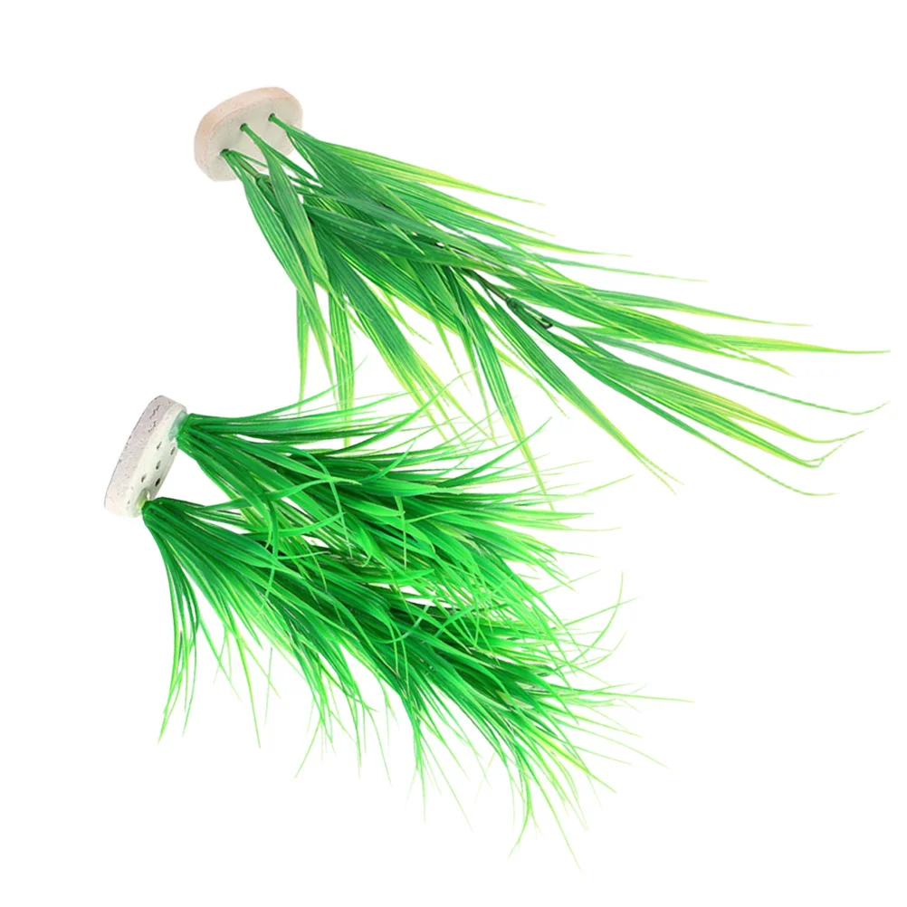 

2Pcs Water Grass for Aquarium Realistic Artificial Fish Tank Plants Decor Shelter Simulation Fake Grass for Reptile Terrariums