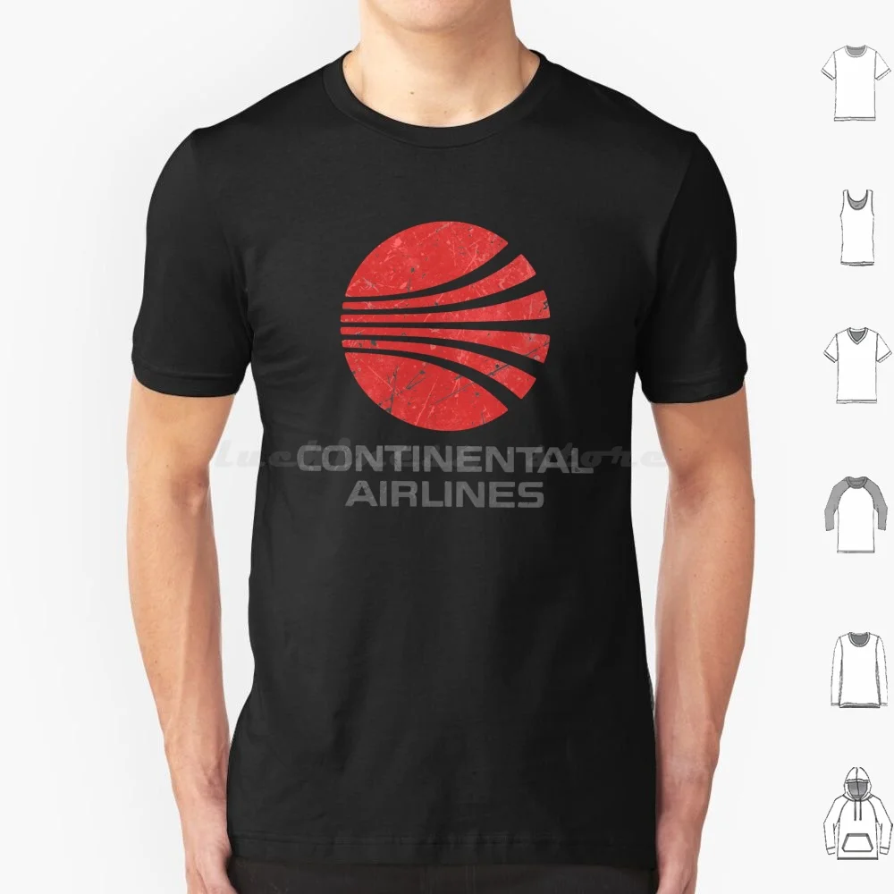 Continental Vintage Aviation T Shirt Big Size 100% Cotton Continental Vintage Retro Aviation Logo Distressed Cool Airplane