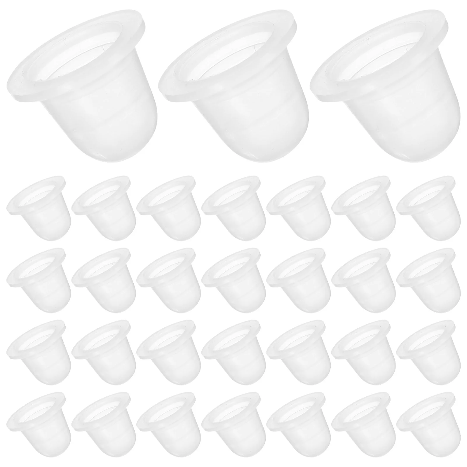 

200Pcs Ink Cup Large Transparent Silicone Pigment Holder for Tattoo Semi- Eyelash Extension Supplies