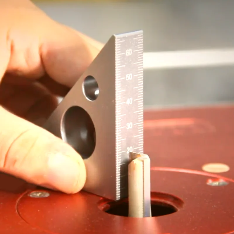 Imagem -06 - Alumínio Alloy Ângulo Régua Triângulo Régua 45 Graus 90 Graus Metric Polegada Escala de Precisão Altura Quadrado Faça Você Mesmo Woodworking Ferramenta 1pc