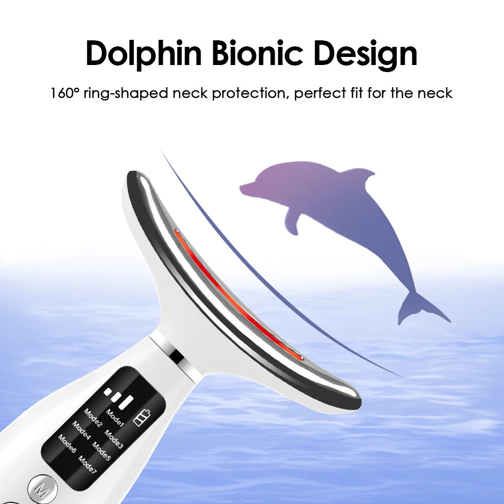 Nek Gezicht Schoonheid Apparaat Trillingen Massage Dubbele Kin Remover LED Anti Rimpel Huidverstrakking Gezichtsmassager