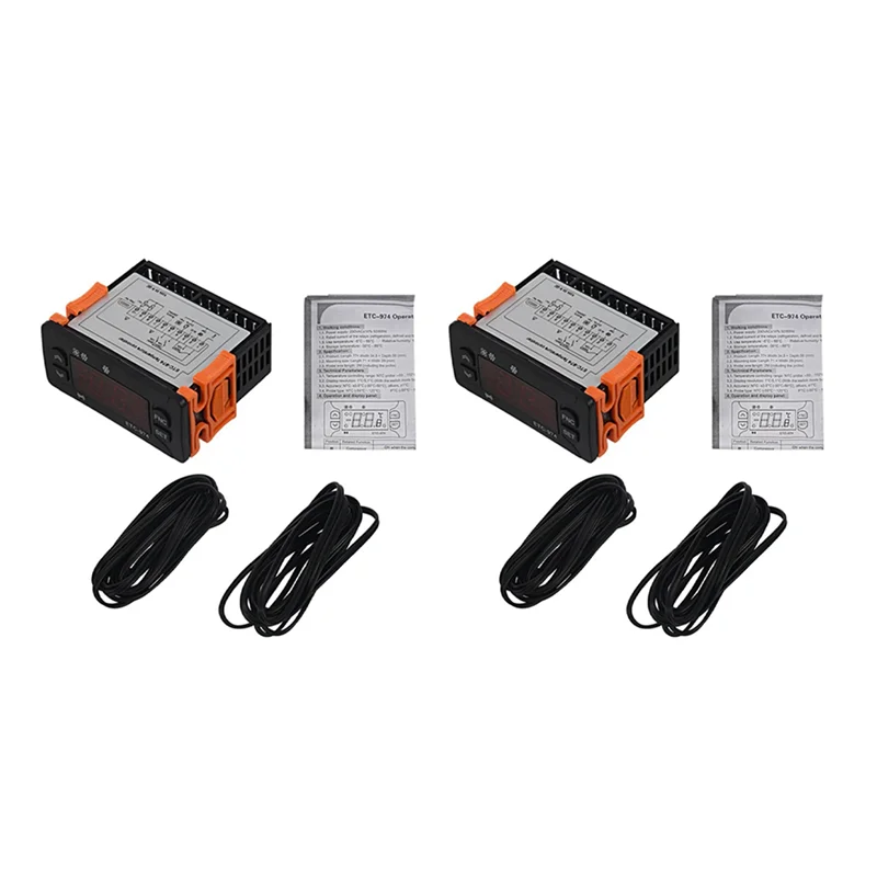 

CJSD-2X ETC-974 Мини-регулятор температуры Холодильник Термостат Регулятор Терморегулятор Термопара NTC Двойной датчик