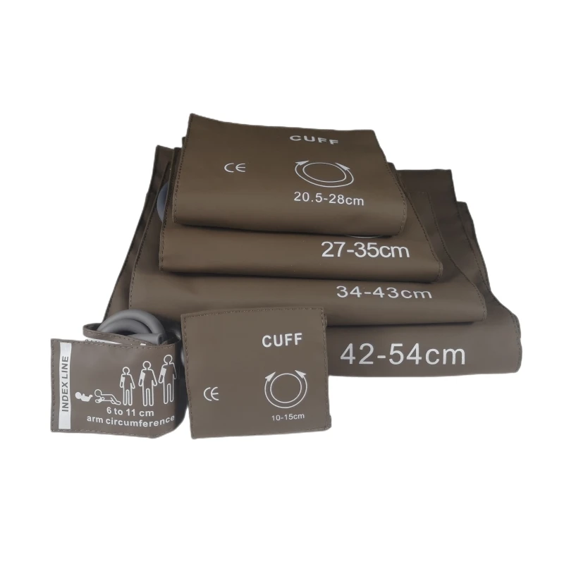 All Sizes In One Set Reusable Blood Pressure NIBP Cuff With Double Tube For Neonates to Adult Size Patient Monitor Double Hose