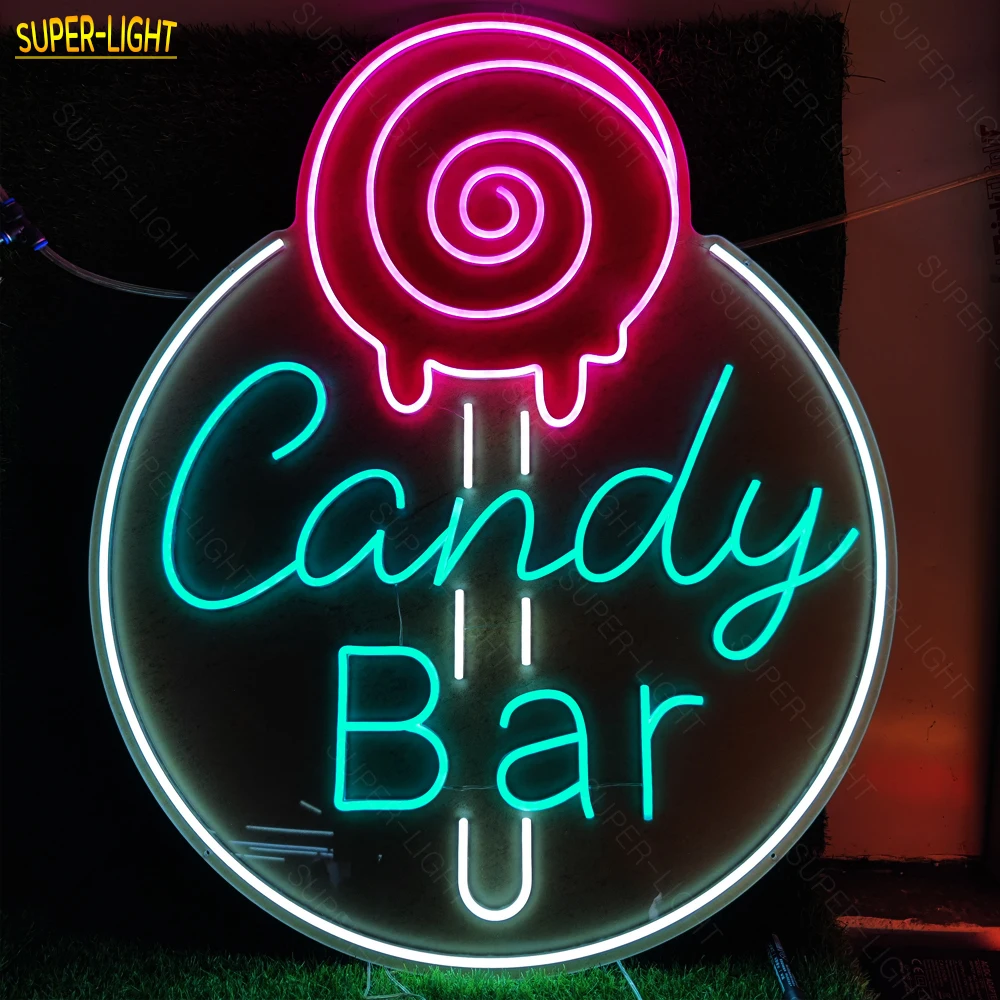 

Big Light Signs 90x74cm Candy Bar Neon Signs Store LED Neon Lights Custom Shop Signage Bar Signs Neon Lamp Bedroom Wall Decor