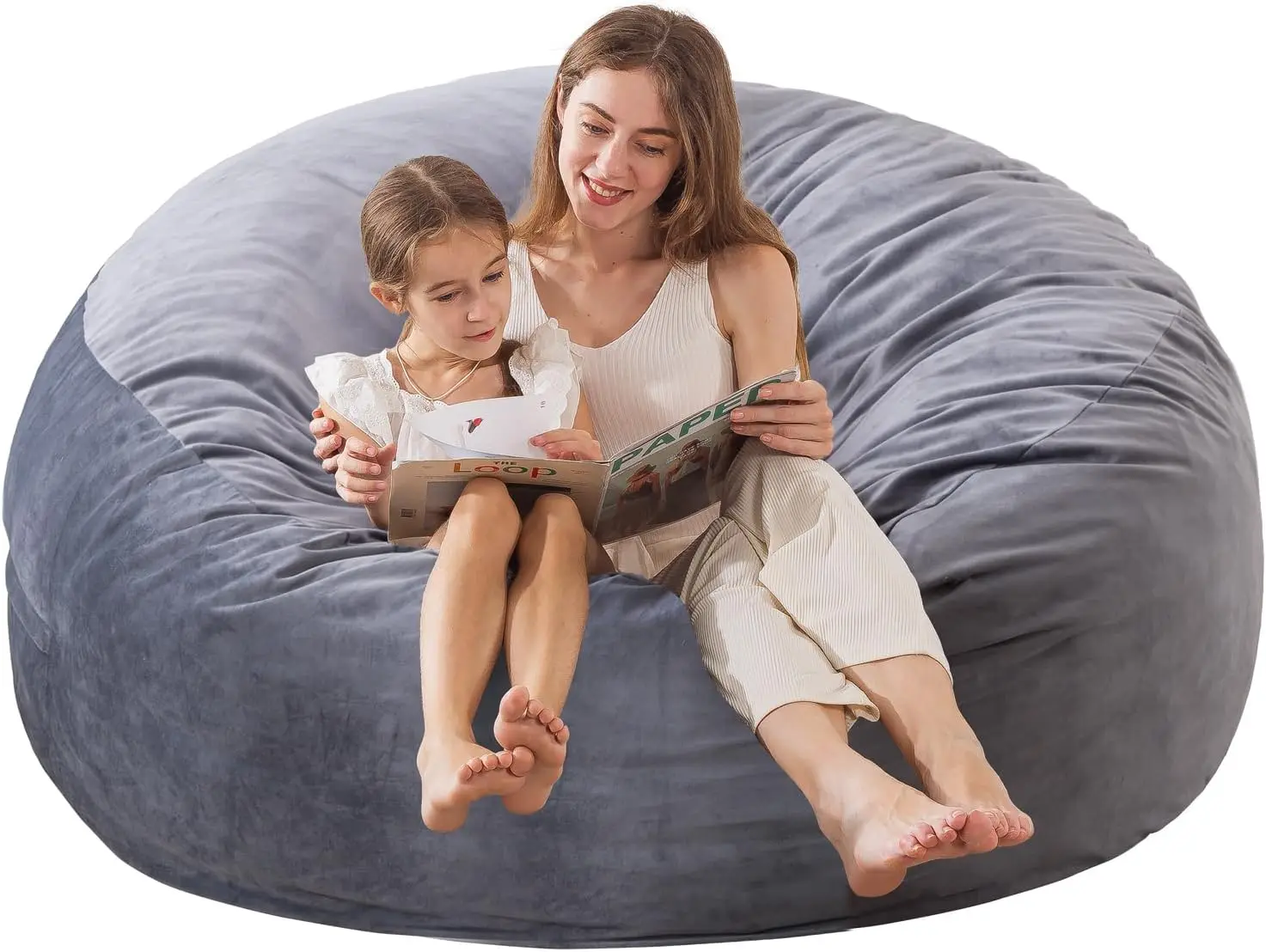 Large Bean Bag Chair for Adults/Kids with Filling, 4 ft Memory Foam Bean Bag Chairs with Filler Included, Ultra Soft Dutch