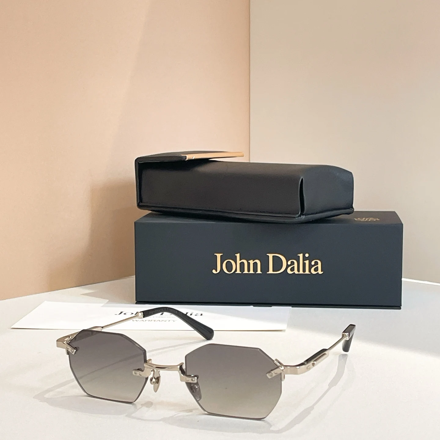 Voor JOHN DALIA JD CURTIS Luxe grenzeloze gepolariseerde zonnebril Heren Designer zonnebril Mannelijke zakelijke damesbril met doos