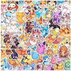 Pegatinas de dibujos animados de Pokémon para niños, calcomanías de Anime, juguetes impermeables geniales para monopatín, teléfono, 10/30/50 piezas, Psyduck, Eevee, Pikachu